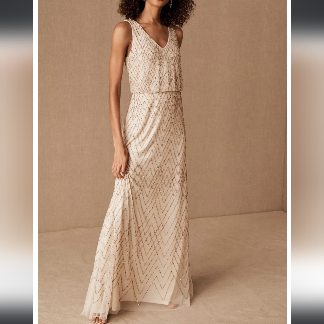 Anthropologie Bhldn Blaise Dress Oyster, Size 4
